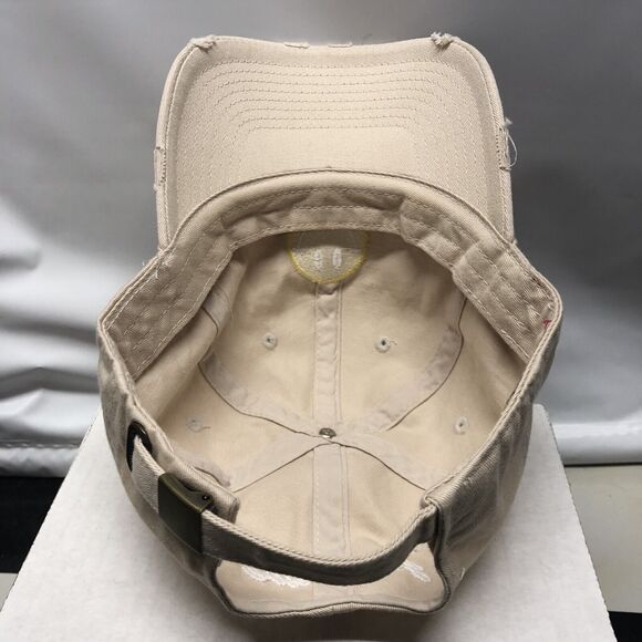 Distressed Smiley Face Dad Hat Tan Embroidered Baseball Cap Happy Face Kbethos - Picture 9 of 11